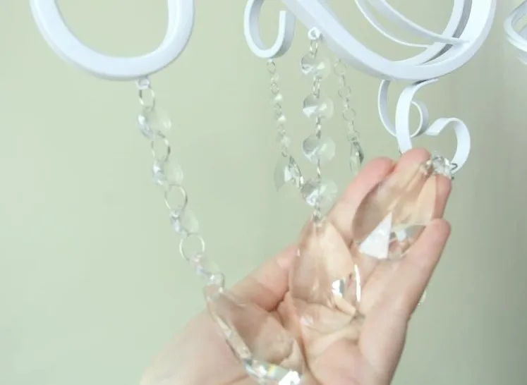 Винтажная хрустальная люстра из кованого железа белый Потолочный светильник