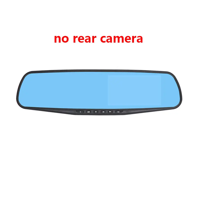 No Rear camera Olysine 4,3 ''зеркало заднего вида, Автомобильный видеорегистратор, камера Full HD 1080 P, видеорегистратор, Автомобильный видеорегистратор с двумя объективами, регистратор с ИК задней камерой - Название цвета: No Rear camera