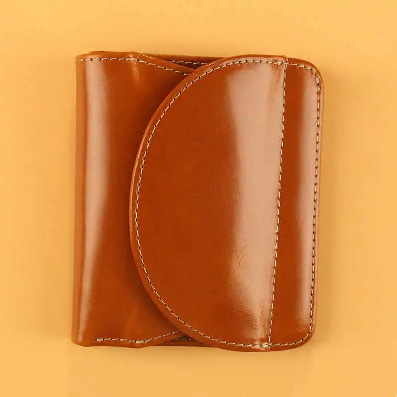Brown Женские кошельки из натуральной кожи, RFID, блокирующий кошелек, женский короткий кошелек, маленький кошелек, модная сумка для денег, держатель для карт, мини-клатч - Цвет: Brown