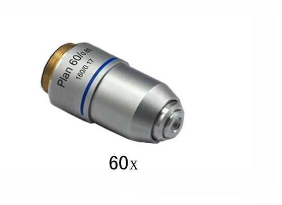 

60X L=195 Plan Achromatic Biological Microscope Objective Lens Laboratory Biomicroscopy Accessories 20.2mm for Medical Science