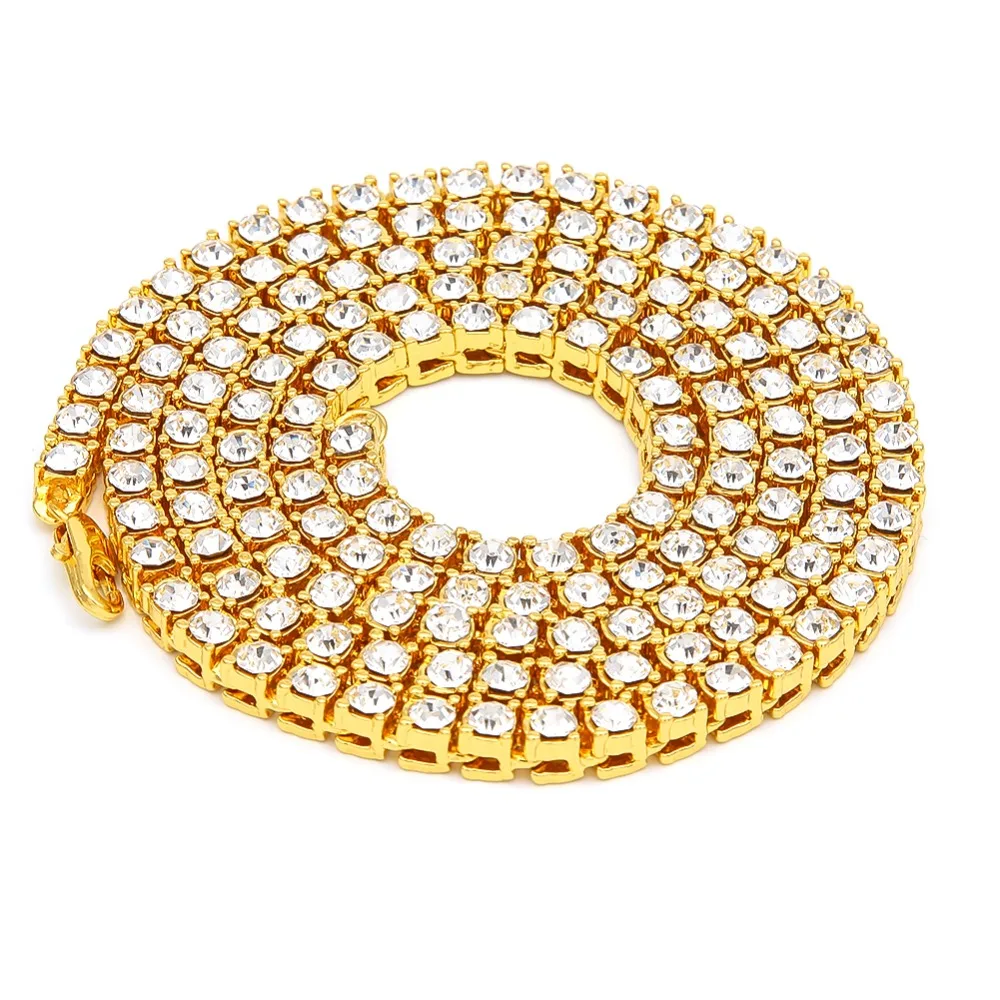 Мужские цепочки для тенниса UWIN набор из двух цепей золотого/белого золота 5 мм