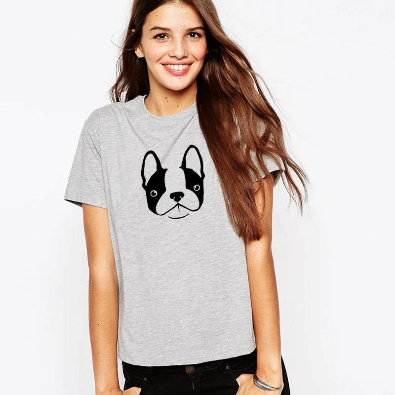 

Boston Terrier Iconic Dog Print cotton T Shirt for Dog Lover women Funny Tees summer tops Hipster Tumblr Cozy tops