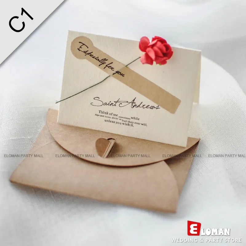 C1-Redrose-25pcs 25 шт карманные свадебные пригласительные открытки-ELOMAN-дешевые приглашения на свадьбу, день рождения, свадьбу и детский душ с конвертом+ пустые карты - Цвет: C1-Redrose-25pcs