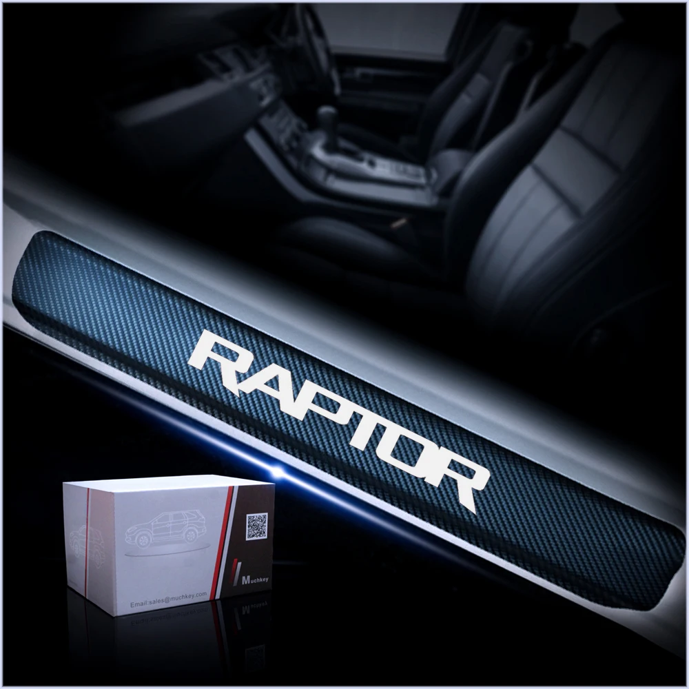 

For Ford RAPTOR F250 F350 F450 KA ESCAPE Auto Door Threshold Plate Car Door Sill Scuff Plate 4D Carbon Fiber Vinyl Stickers 4Pcs