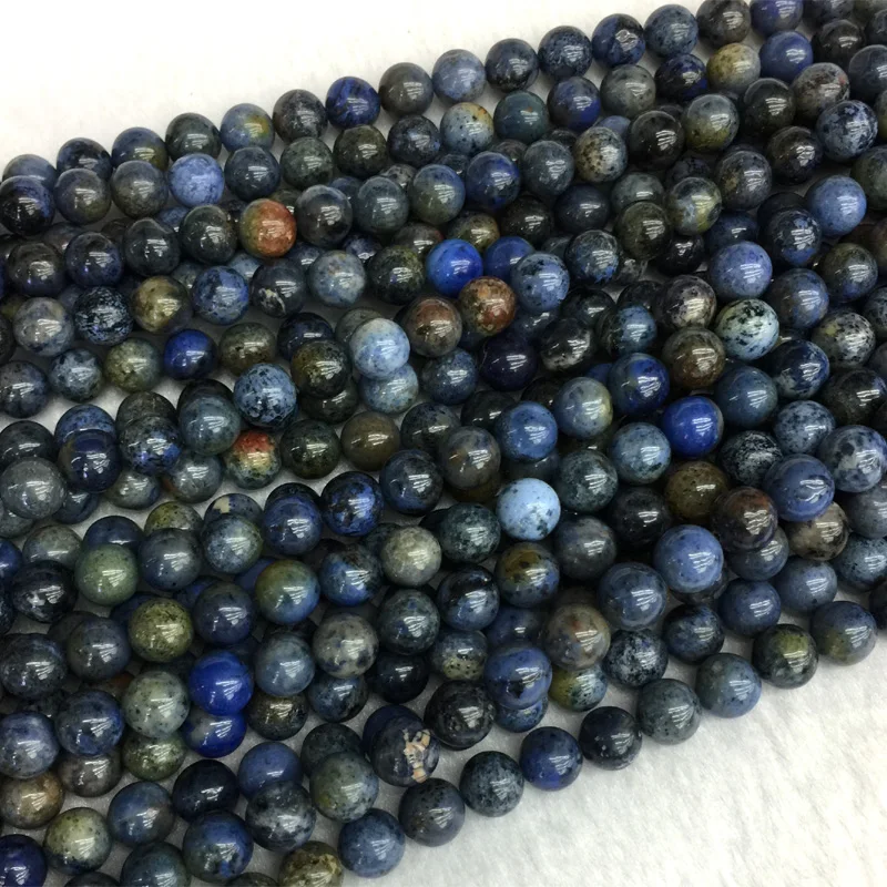 Natural Genuine Dark Blue Dot Dumortierite Round Loose Beads 4mm 6mm 8mm 10mm 12mm 05456