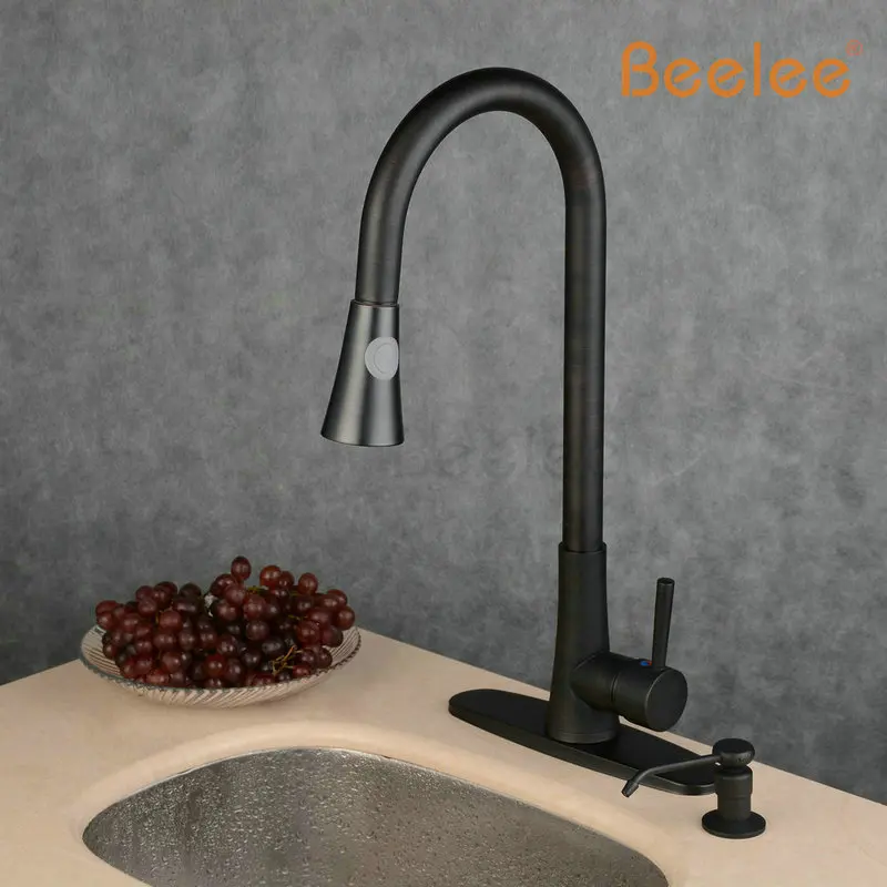 Beelee лучшее качество хромированный Твердый латунный водопроводный кухонный кран
