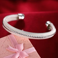 100 fashion 925 sterling silver female open cuff bracelets bangle for women trendy jewelry