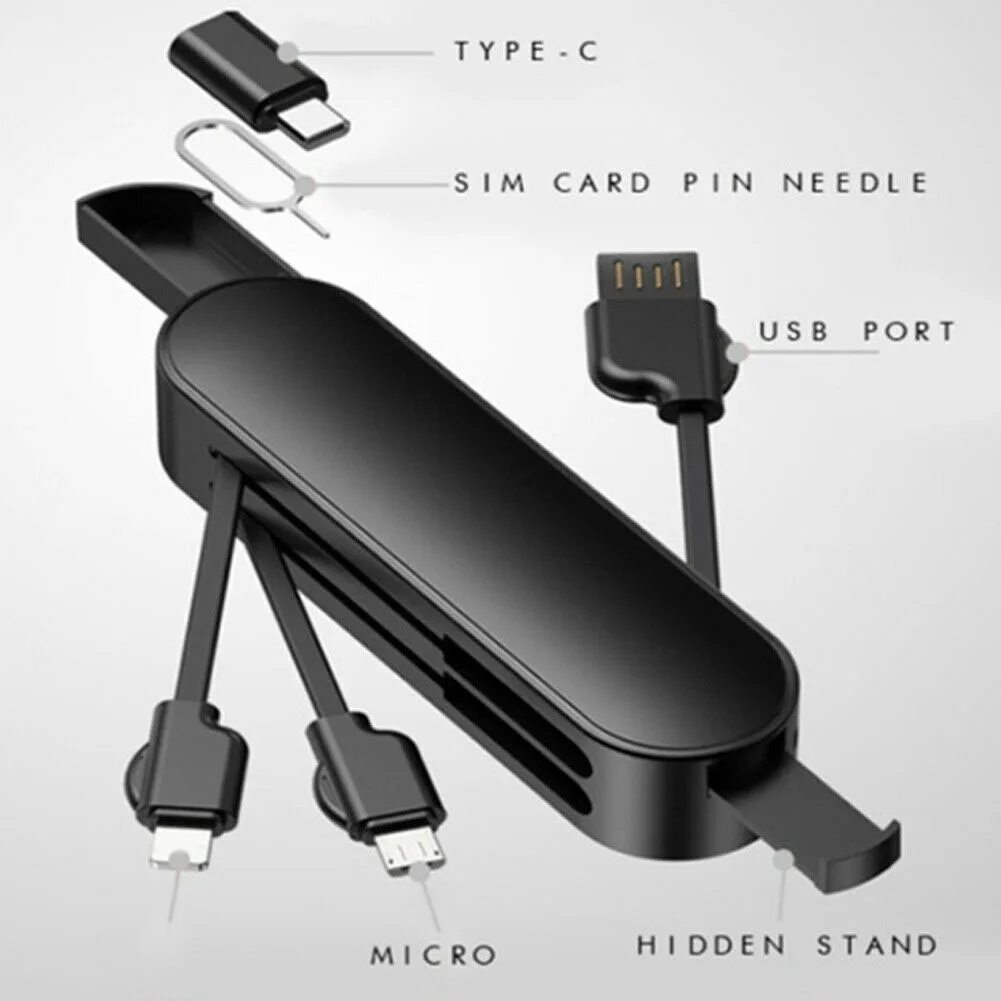3 в 1 Micro USB для дома и офиса type C маленькое зарядное устройство для телефона Быстрая зарядка компактный автомобиль стабильный выдвижной портативный растягивающийся дизайн