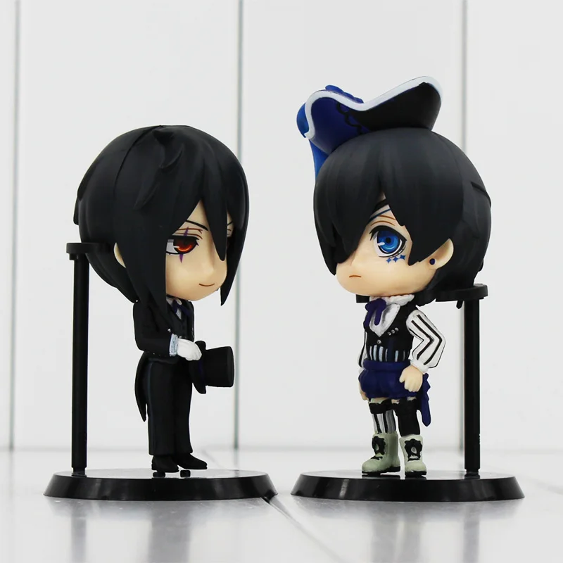 2 шт./лот Аниме Черный дворецкий Ciel Sebastian Q версия ПВХ Фигурки Коллекционная модель
