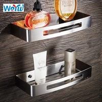 weyuu stainless steel bathroom shelves rectangle basket wall mount shampoo soap cosmetic shelves storage organization
