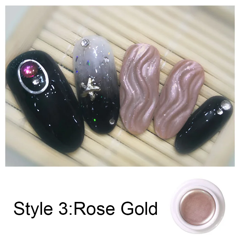 Style 3 Rose Gold 6 цветов металлический эффект Гель-лак для ногтей рисунок Штамповка ногтей цветной УФ светодиодный гель маникюрный лак длительного действия Гель-лак - Цвет: Style 3 Rose Gold