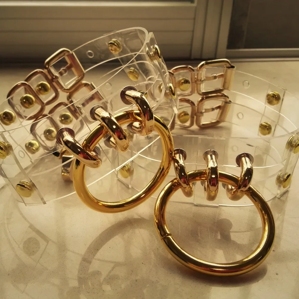 Харадзюку ручная работа сексуальное ожерелье из прозрачной кожи Круглый Цветной