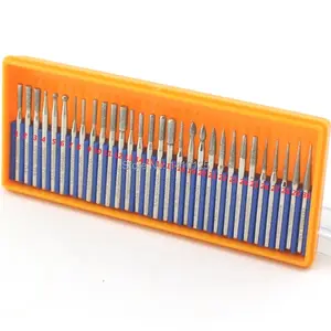 Набор алмазных шлифовальных головок Bur, 30 шт., резьбовые заусенцы с покрытием, роторный инструмент, бит, Грит 120 дюйма, хвостовик 2,353 мм, аксессуары для инструментов Dremel