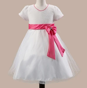 2022 летняя детская одежда платья для девочек с бантом и круглым вырезом платья принцессы для маленьких девочек детское официальное платье Топ