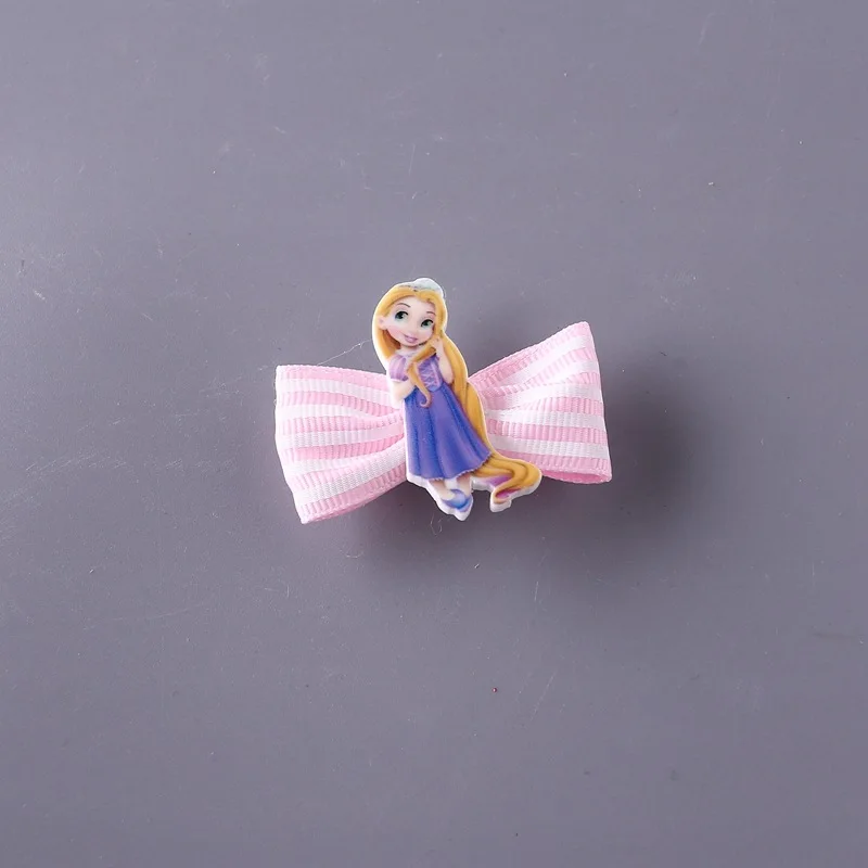2 шт./лот disney мультфильм заколка для детей головы веревку принцессы Софии головные уборы для кукол лук аксессуары для девочек подарок на день рождения косметический - Цвет: Серый