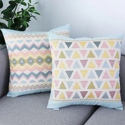 

45x45 Colorful Geometry pattern Cushions cover Geometric Printed pillowcases Office Nap Throw Pillow Case Household