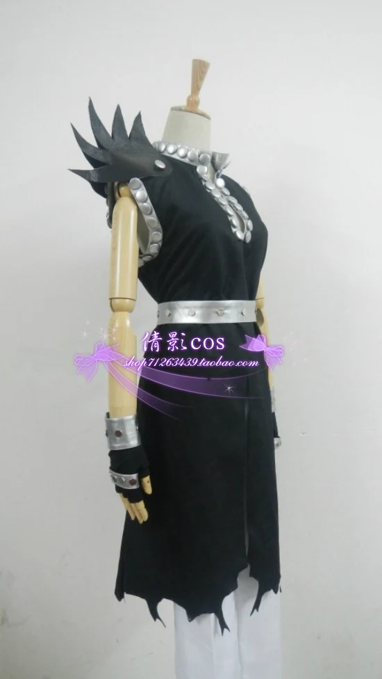Fairy Tail Mage Iron Dragon Slayer Gajeel Redfox Black Steel Kurogane Outfit Anime Cosplay Costume F008 | Тематическая одежда и