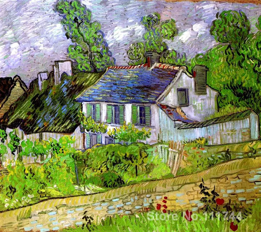 

art Oil paintings Houses in Auvers Vincent Van Gogh reproduction Handmade High quality