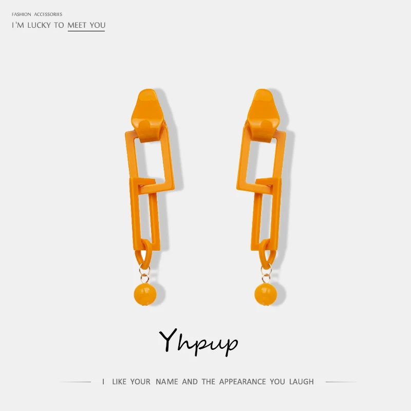 Yhpup новые модные брендовые геометрические Висячие серьги подвески массивные