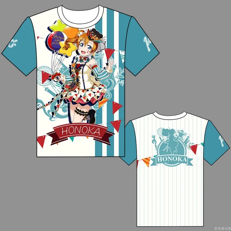 4 9 цветов LoveLive! Цирк Awaken Футболка с принтом Косплей Костюм Love Live u's короткий рукав Футболка повседневные топы - Цвет: 4
