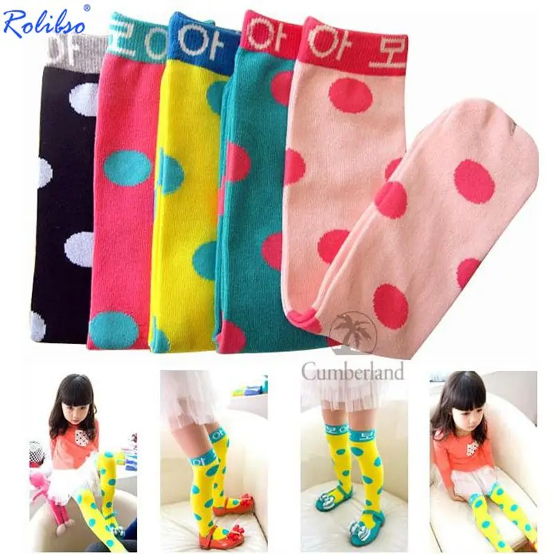 Новые детские длинные носки в Корейском стиле для девочек 5 пар/партия детское