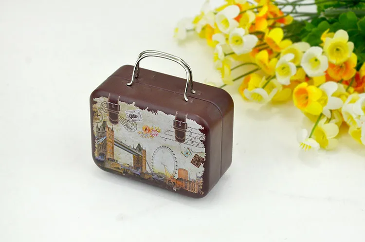 360pcs Continental Mini Tin Box Retro Suitcase Handbag Small Rectangular Candy Container | Дом и сад