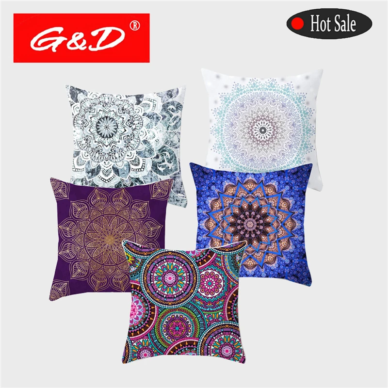 Модная богемная полиэфирная наволочка мандалы стиль геометрический для подушки
