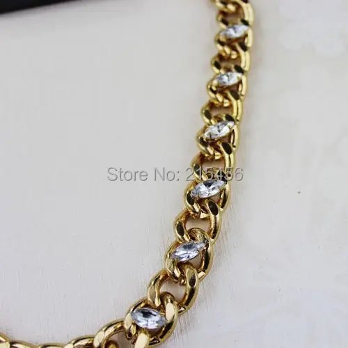 Узкая Золотая цепочка Модная дизайн ожерелья с бусинами и кристаллами - купить по