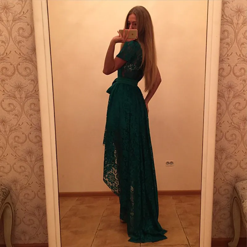 Женское асимметричное Формальное длинное платье короткое Кружевное бальное