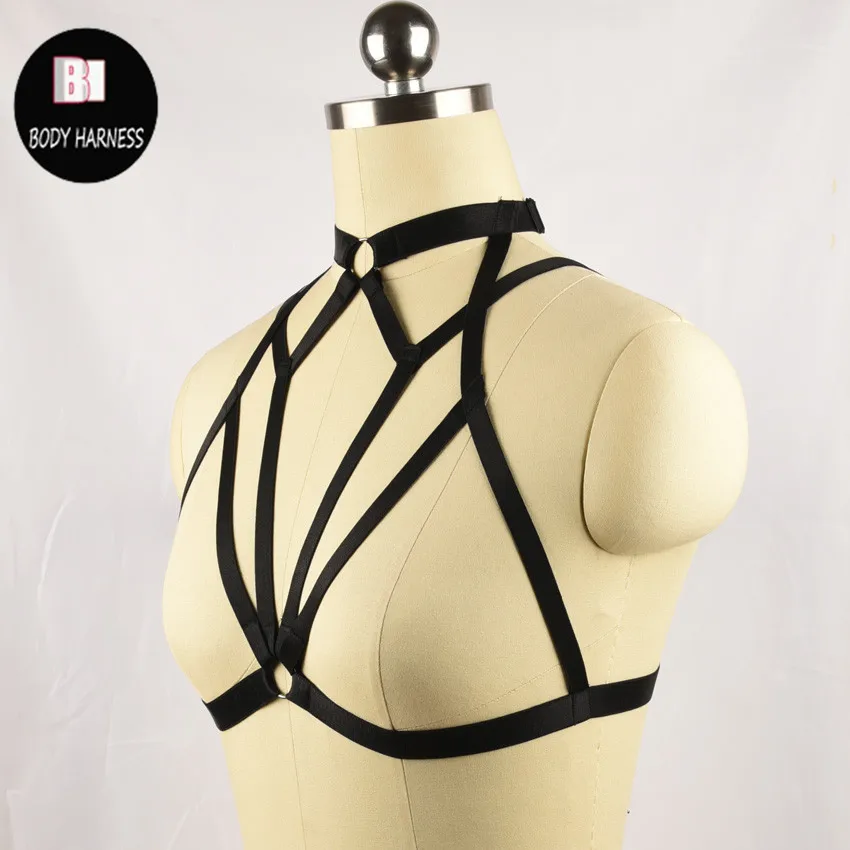 Портупея для тела Женская черная регулируемая ручной работы сексуальная в стиле
