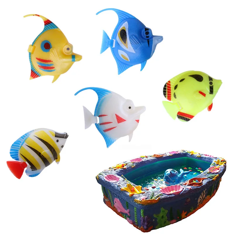 5 шт. пластиковые искусственные плавающие аквариумные рыбки для плавания|ornament fish