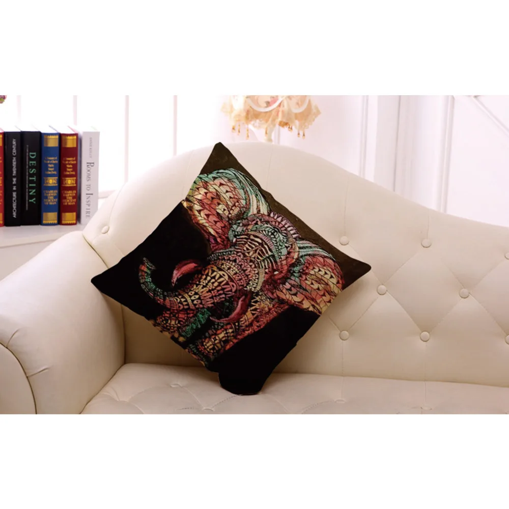 Наволочка из хлопка и льна 45 х45 см|cushion cover|fashion cushion coverspillow case elephant |