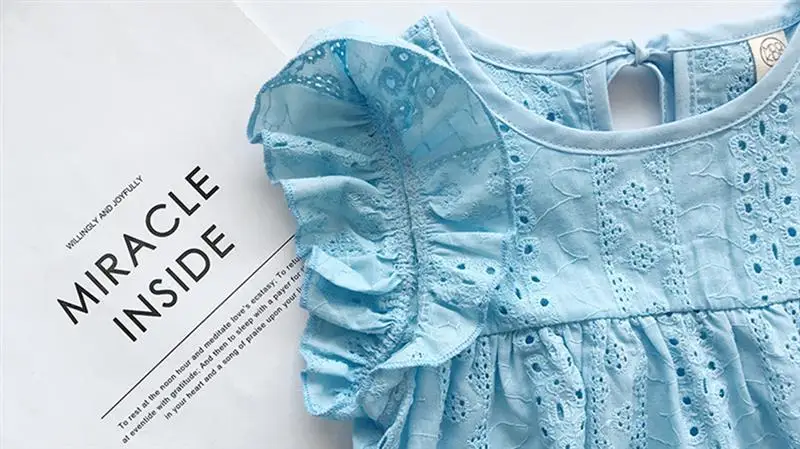 Summer Toddler Girls Brief Dresses Sleeve Children Casual Clothing New Cotton Jacquard Doll Baby Princess Tutu Dress | Детская одежда и