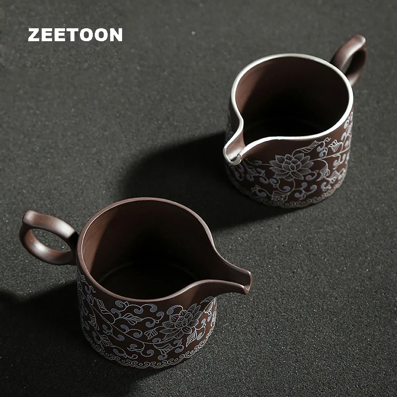 Аутентичная фиолетовая глина Исин 160 мл ручная роспись чашка пиона китайский