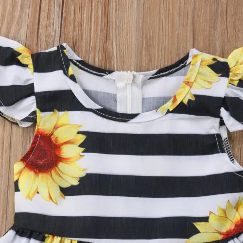 Костюм Подсолнух для маленьких девочек одежда детей ясельного возраста топ в