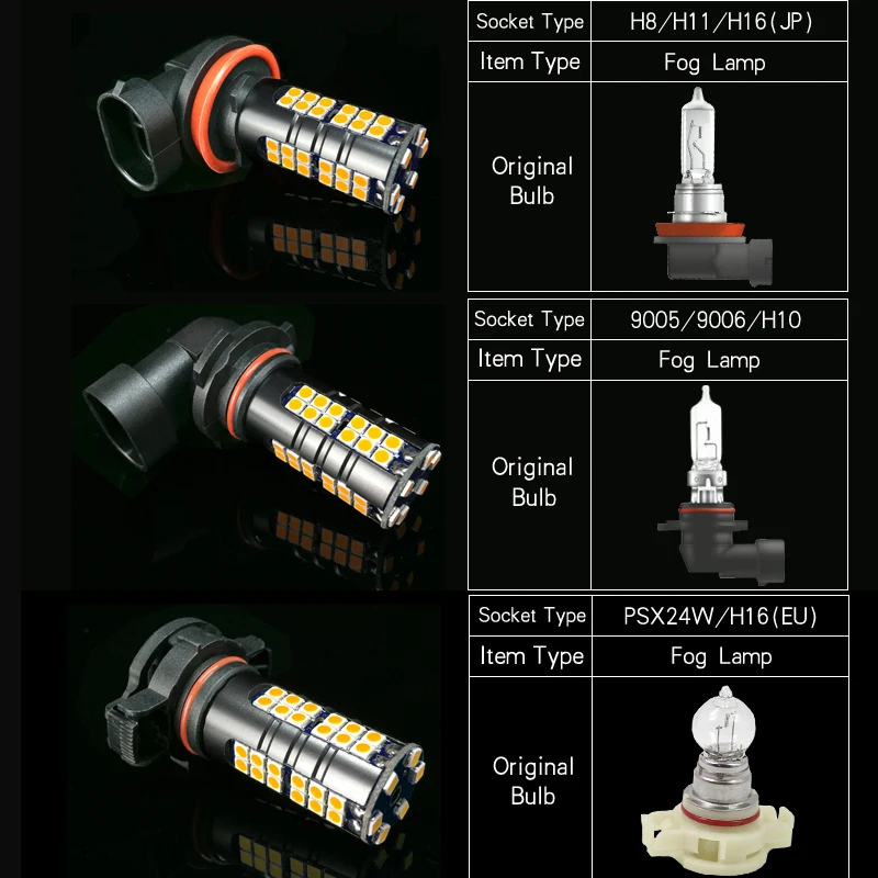 Светодиодные противотуманные фары Canbus H8 H11 H16 9006 HB4 HB3 9005 PSX24W 2 шт.|Сигнальная лампа|