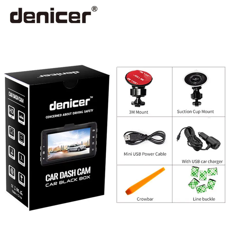 Denicer Full HD 1080P Dash Camera 3 0 дюймовый экран с циклической записью/Автомобильный