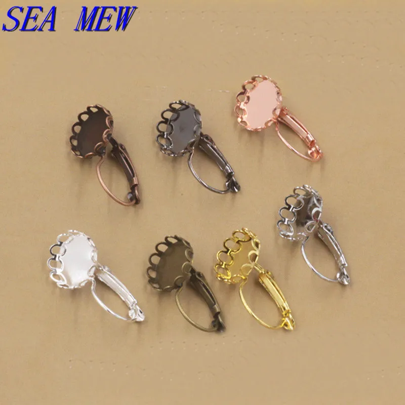 Круглый кабошон с медным покрытием и кружевной ободок 50 шт. 10/12/14/16/18/20 мм Набор для