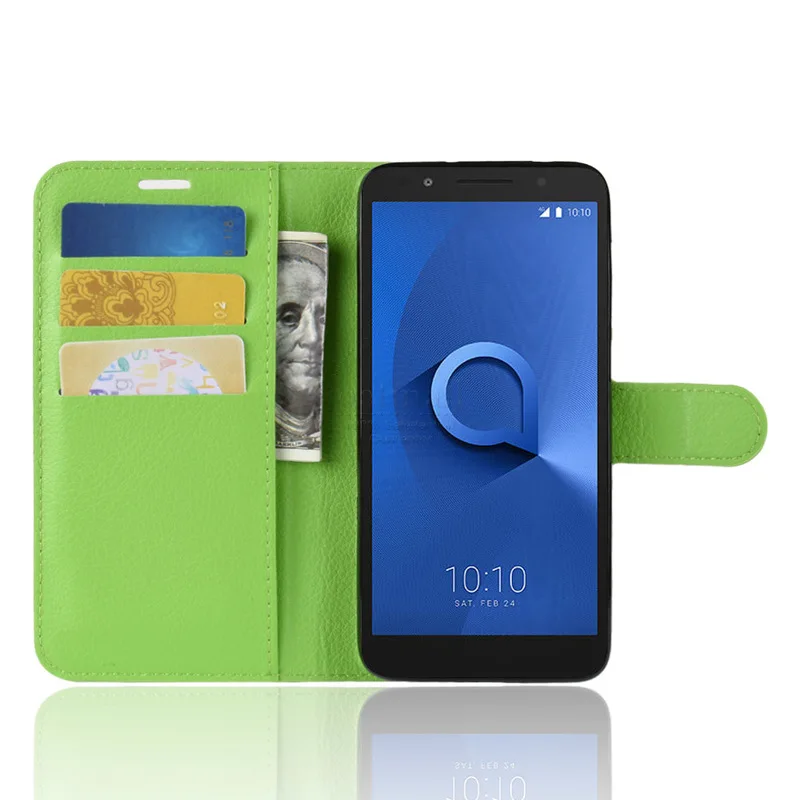 Новый роскошный флип чехол из искусственной кожи для Alcatel 1X кошелек с подставкой
