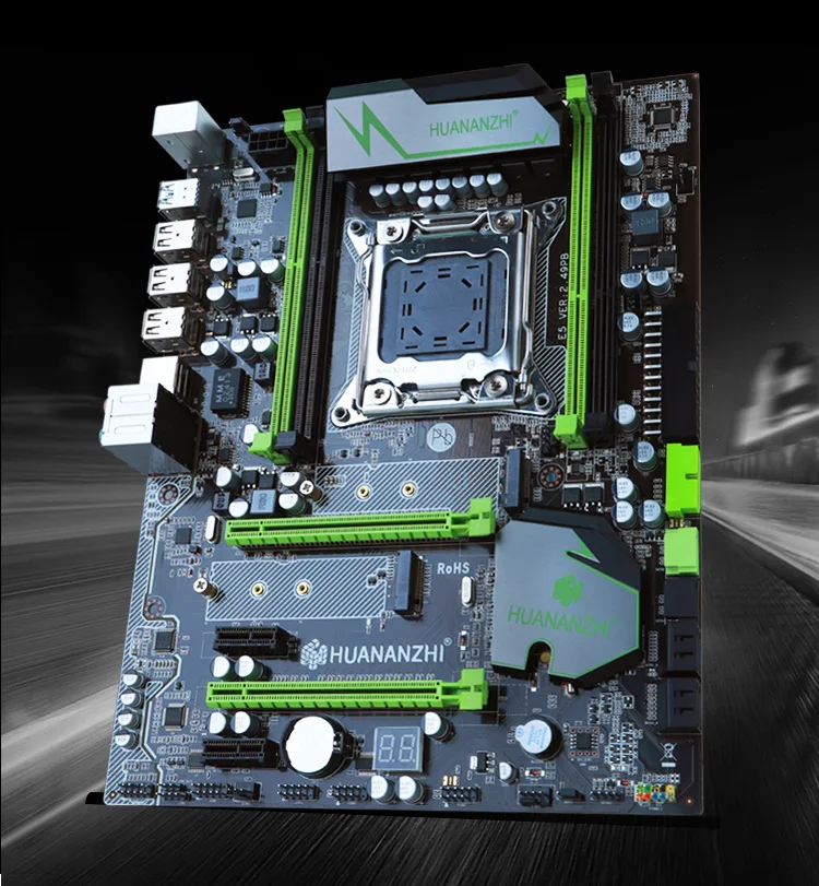 Материнская плата HUANANZHI X79 LGA2011 ATX USB3.0 SATA3 PCI-E NVME M.2 SSD поддержка памяти REG ECC и процессор Xeon E5