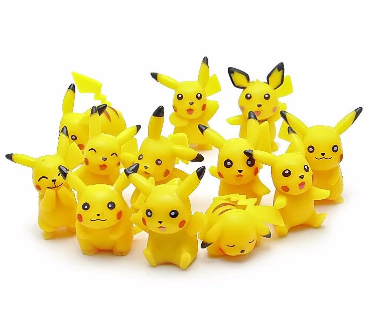 12pcs 18 шт./компл. и 12 шт./компл. Kawaii милые Пикачу аниме фигурки PVC Моделя с хорошим спросом украшения игрушки - Цвет: 12pcs