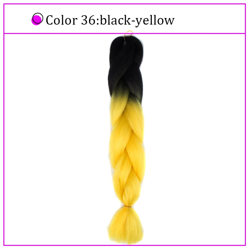 Yiyaobess Synthetic Ombre Braiding Hair Crochet Jumbo Braids Hair Extension 100g 24inch Black African Braids Pigtail Hair - Цвет: # 1B