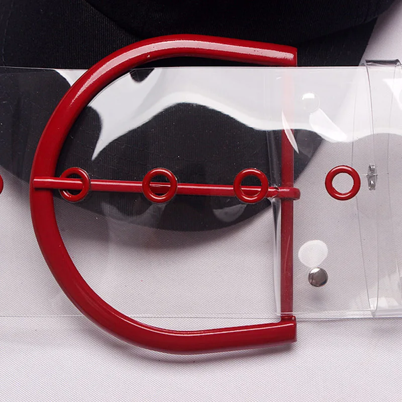 OXANT Transparent Female Hollow Out Metal Ring High Waist Wide Belts 2019 Summer Womens Fashion Harajuku Clothing | Аксессуары для