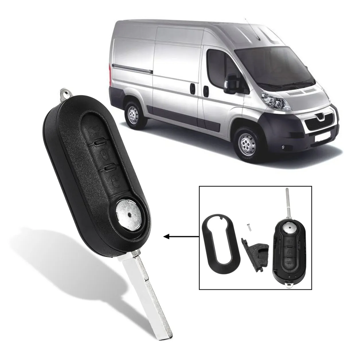 Чехол для замены ключа Peugeot Boxer Expert Van чехол с 3 кнопками багажника автомобиля