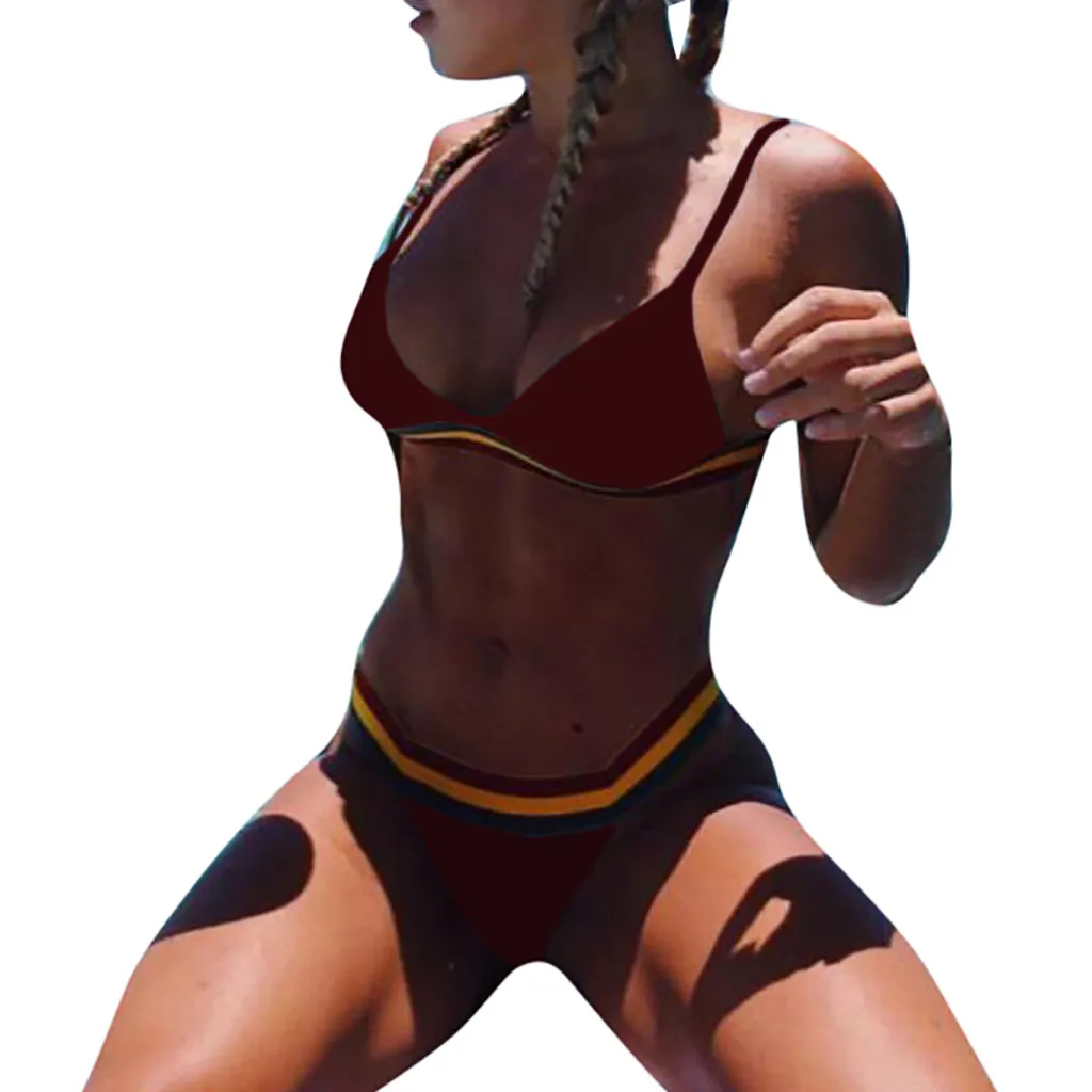 Пикантный женский полосатый бюстгальтер пуш-ап мягкий Повседневный пляжный