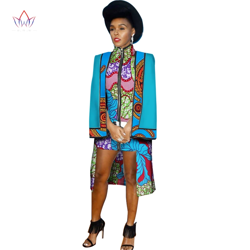 Осенняя модная африканская одежда bazin riche femme Africaine Печатный воск Дашики платье с шалью африканская одежда WY1222 - Цвет: 15