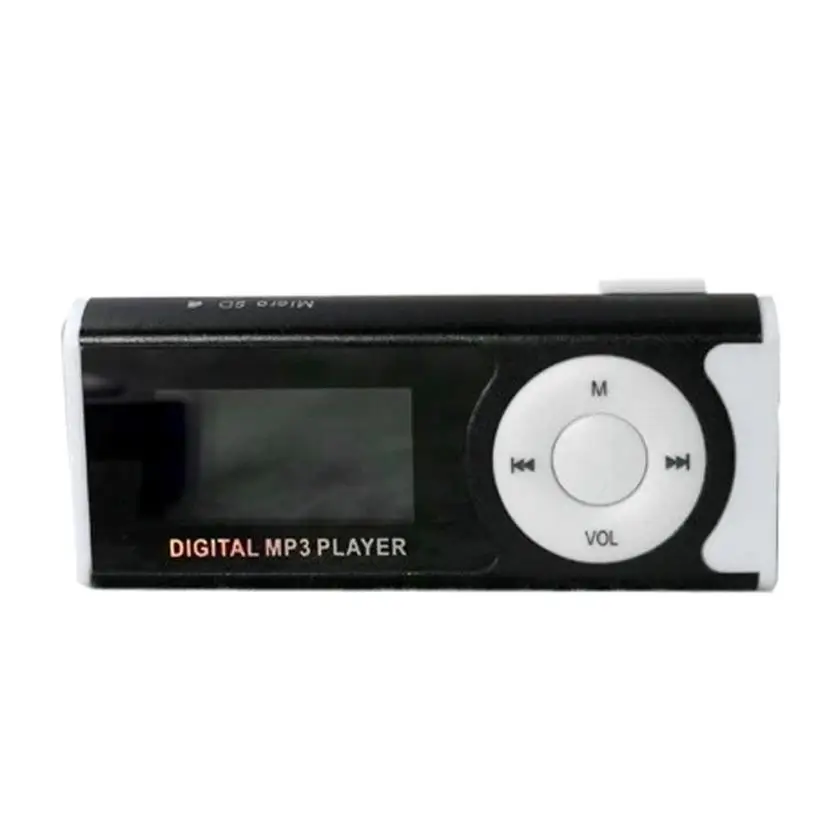 Черный Портативный мини MP3-плеер, поддержка 16 ГБ, Micro SD, TF карта, usb-зажим, мини светодиодный, портативный музыкальный Micro SD музыкальный плеер, 10 января - Цвет: Черный