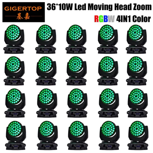 20 Низкий уровень шума 36x10 Вт 4в1 Zoom Led движущийся головной свет RGBW цвет DMX 512 KTV Led движущийся луч эффект AC110V-240V dj ktv club - Цвет: 20