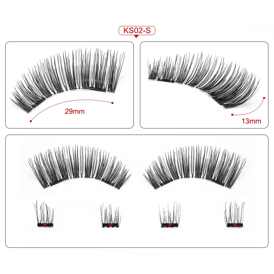 Genailish 3D Магнитные глазные ресницы накладные 1 пара 3d удлинитель ресниц
