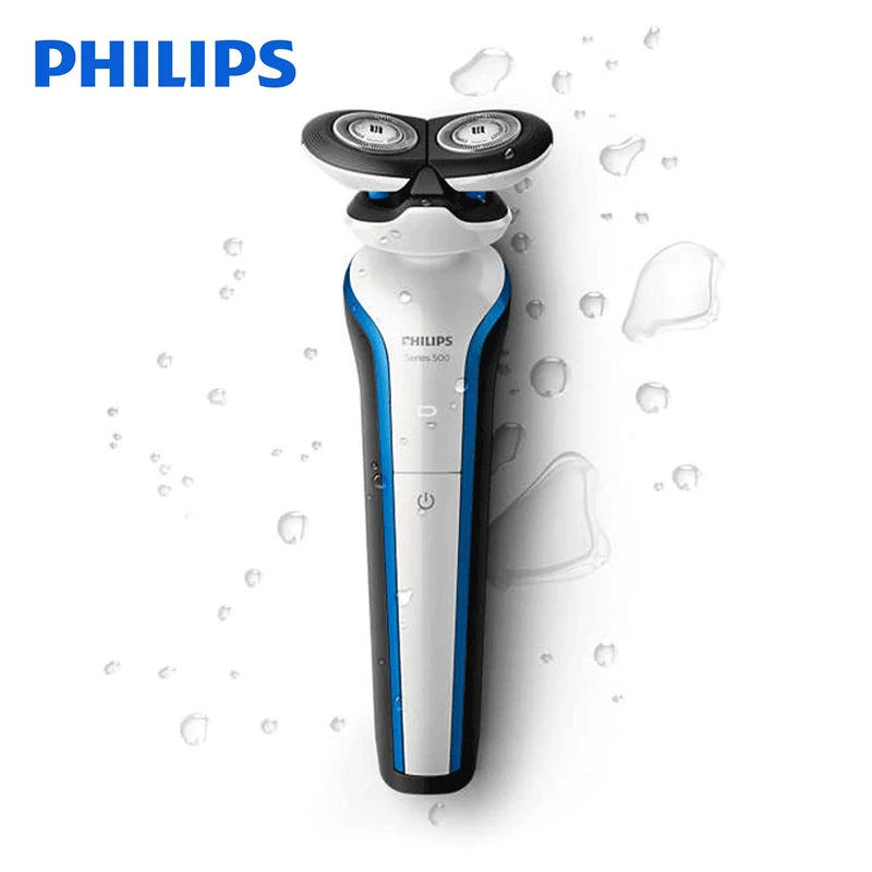 Оригинальная перезаряжаемая Электробритва Philips S566 с 2 лезвиями, вращающаяся электробритва для лица, бороды, Влажная и сухая электрическая бритва для мужчин